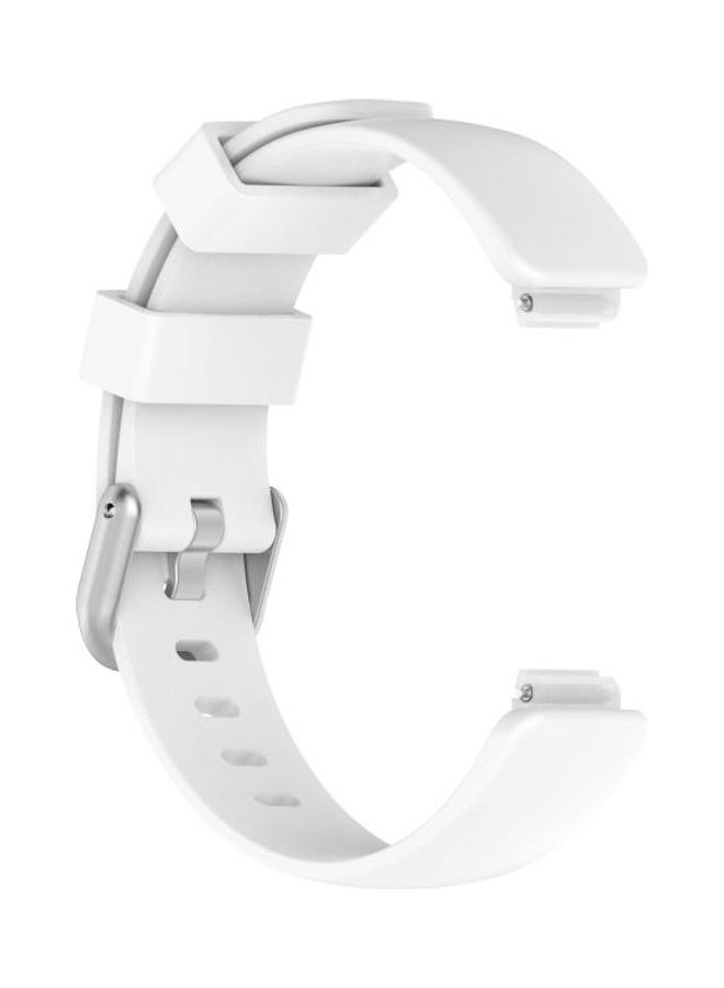NIBEMINENT TPE Replacement Strap Watchband For Fitbit Inspire 2, Size:L White - Image 3