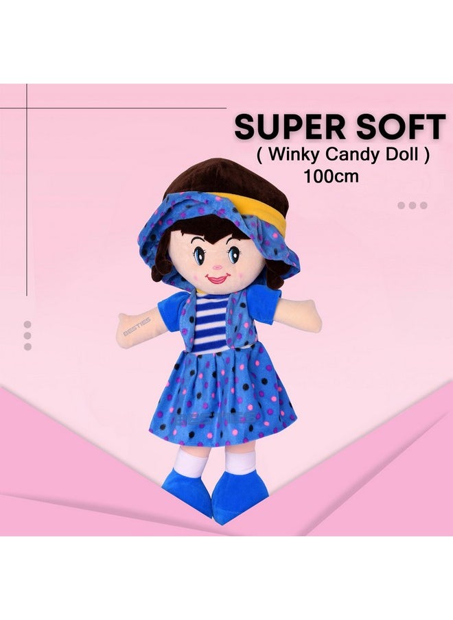 Besties BESTIES Big Size 3 Feet Super Soft Stuffed Girl Winky Candy Doll (Winky Doll Blue, 100 cm/ 3 Feet.)  - Image 3