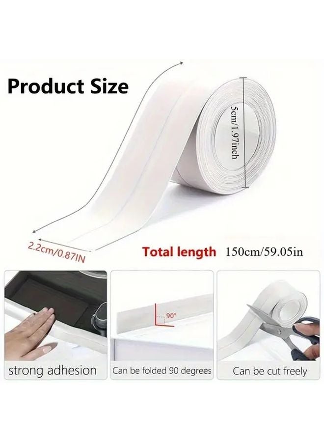 White Caulking Tape Waterproof 59 05in Moisture Proof Sealant For Bathroom Kitchen - Image 1