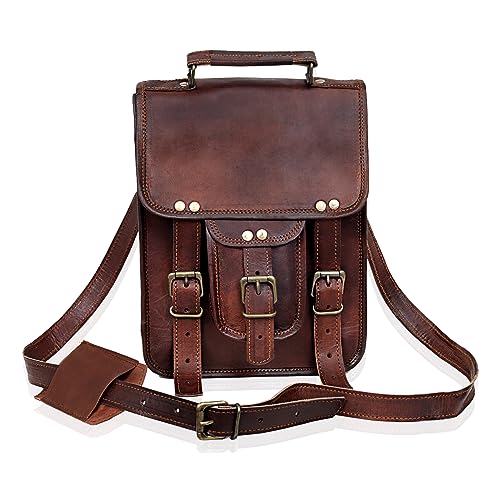 cuero Vintage Genuine Leather iPad/Tablet/tab/Kindle Satchel Cross Body Shoulder Messenger Bag (11 X 9 Inch) (11 inch) - Image 2
