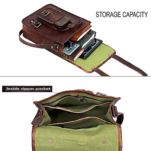 cuero Vintage Genuine Leather iPad/Tablet/tab/Kindle Satchel Cross Body Shoulder Messenger Bag (11 X 9 Inch) (11 inch) - Image 3