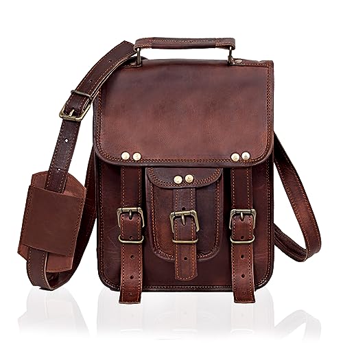 cuero Vintage Genuine Leather iPad/Tablet/tab/Kindle Satchel Cross Body Shoulder Messenger Bag (11 X 9 Inch) (11 inch) - Image 4