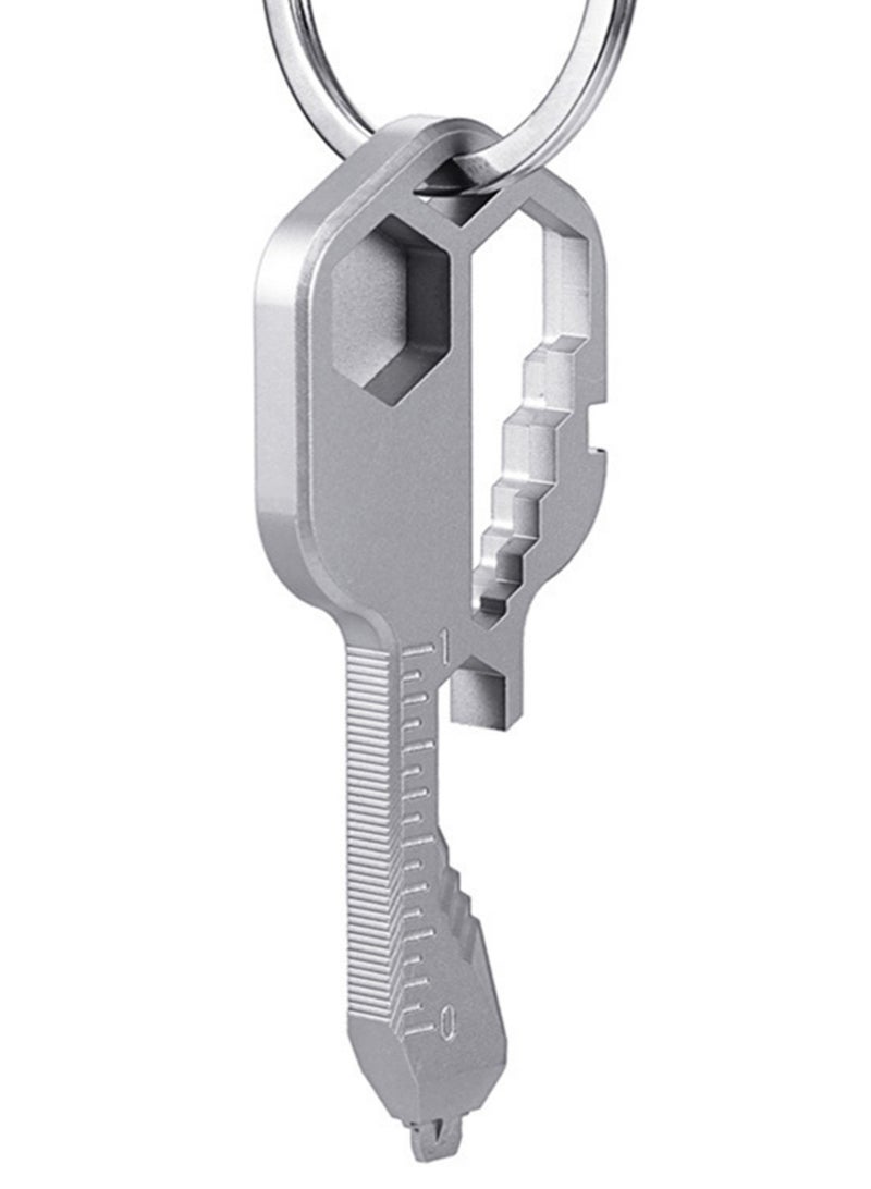 ECVV 24-in-1 Keytool Multitool Ultra Thin Lightweight with Key Chain for Dad, Husband, Boyfriend, Key Shaped Pocket Tool Beer Opener,Wrench, Screwdriver for Outdoor - Image 1