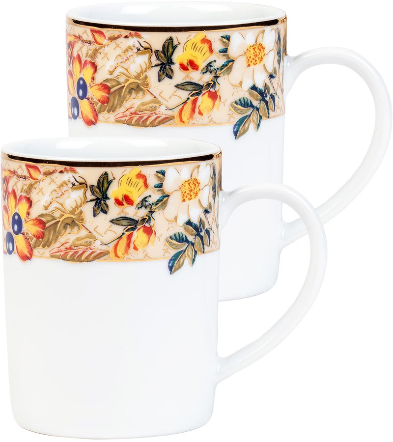 DANKOTUWA, world-class tableware Dankotuwa Luxury Porcelain 24k Gold Coffee Mugs | Tea Cups. Vegan | Scratch Resistant | Hard Chip Resistant. Dishwasher Safe. Set of 2 (250 ml) - Image 1