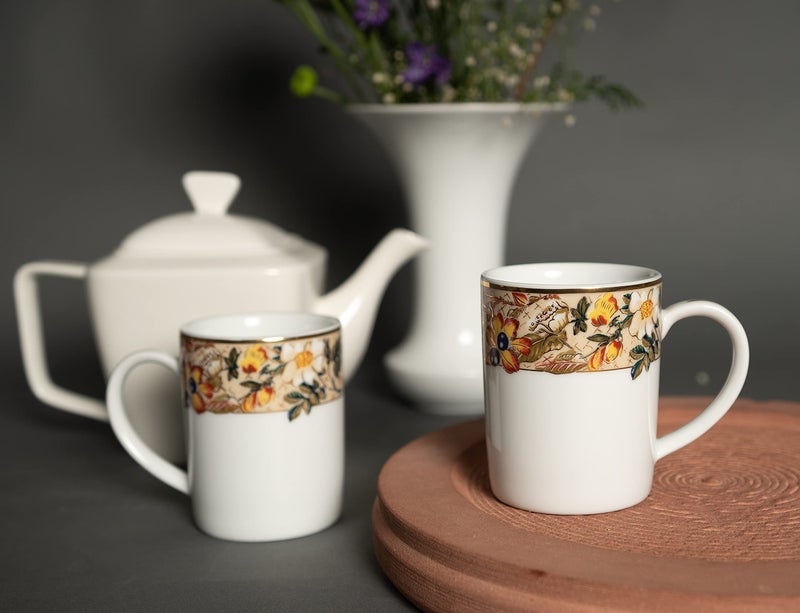 DANKOTUWA, world-class tableware Dankotuwa Luxury Porcelain 24k Gold Coffee Mugs | Tea Cups. Vegan | Scratch Resistant | Hard Chip Resistant. Dishwasher Safe. Set of 2 (250 ml) - Image 2