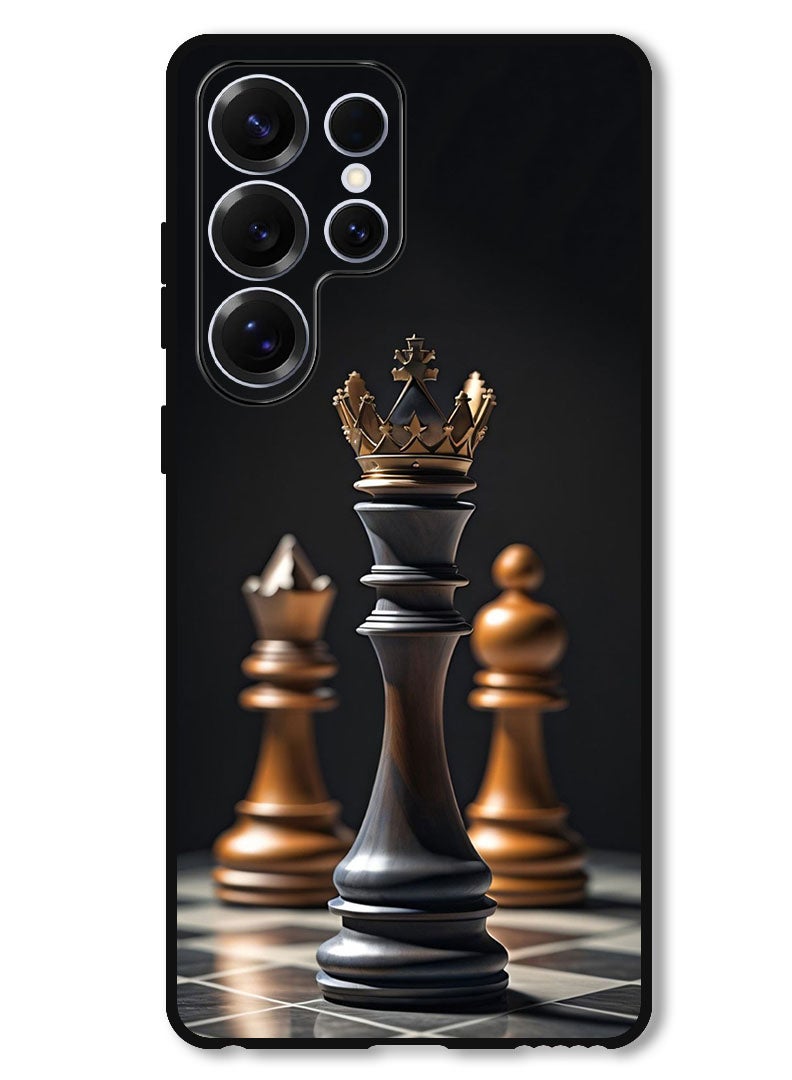 Theodor Protective Case Anti Scratch Shock Proof Bumper Cover For Samsung Galaxy S25 Ultra Chess KING - Image 1
