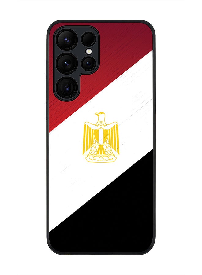 Stylizedd Rugged Black edge case for Samsung Galaxy S24 Ultra, Slim fit Soft Case Flexible Rubber Edges Anti Drop TPU Gel Thin Cover- Flag Of Egypt - Image 1