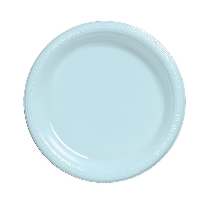 TOUCH OF COLOR 20 COUNT PLASTIC LUNCH PLATES PASTEL BLUE 7