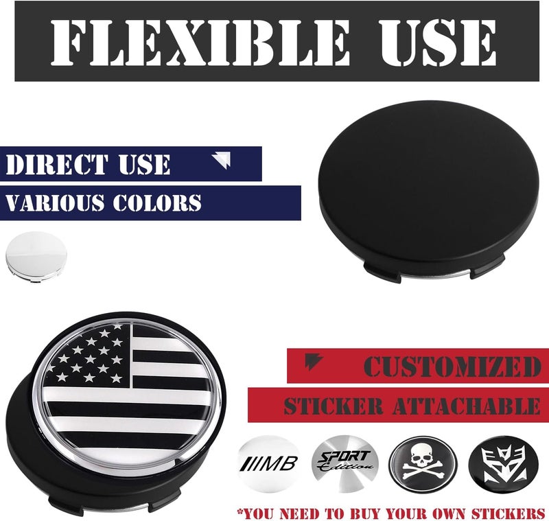 KitsPro 2.6Inch 65MM Wheel Center Caps for Ford FL341A096 Rim Hub Caps, Pack of 4 (Matte Black, Outer 65MM, Inner 61MM) - Image 5