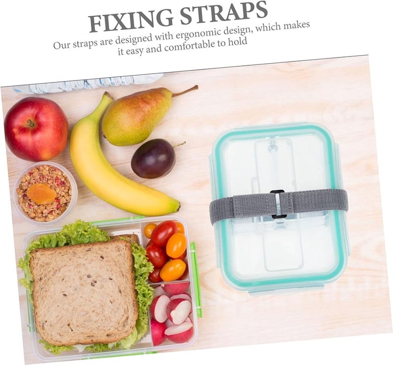 6 Pack Adjustable Reusable Food Box Straps Elastic Sealing Ties For Lunch Meal Prep Storage - Image 5
