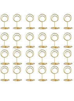 SYOSI 24 pcs Place Card Holder Memo Clip Photo Table Number Gold Holder, Stand, Paper Menu Stand  - Image 2