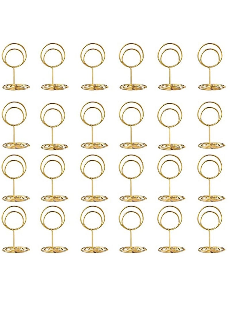 SYOSI 24 pcs Place Card Holder Memo Clip Photo Table Number Gold Holder, Stand, Paper Menu Stand  - Image 2