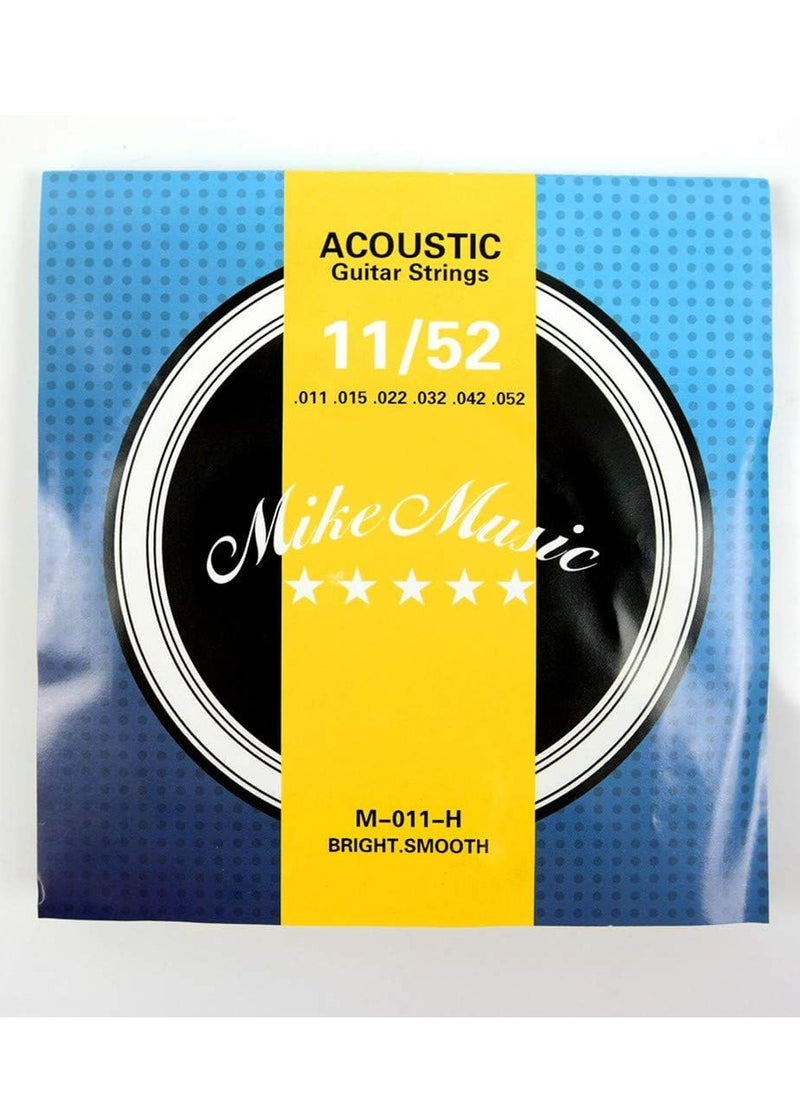 Mike Music - Guitar Strings M-011-H Bronze Acoustic Guitar Strings Rich Full Tonal Spectrum For 6 String Guitars 11-52 Custom - Image 1