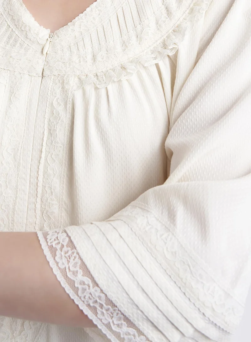 كشخة Full length Night Dress with Frills