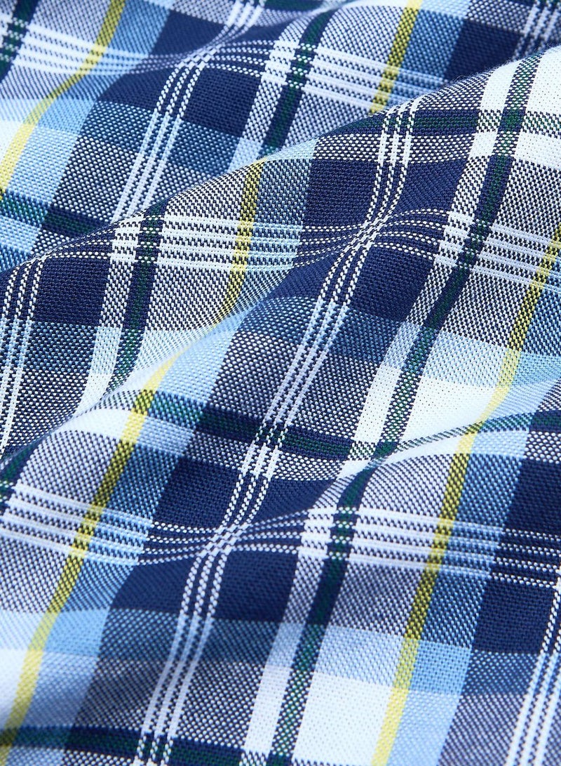 GIORDANO قميص أكسفورد ضيق من القطن للرجال مع تطريز - Image 5