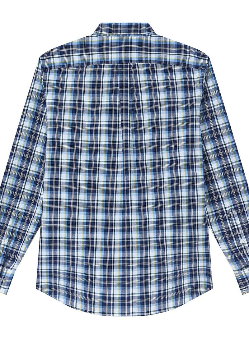 GIORDANO قميص أكسفورد ضيق من القطن للرجال مع تطريز - Image 2