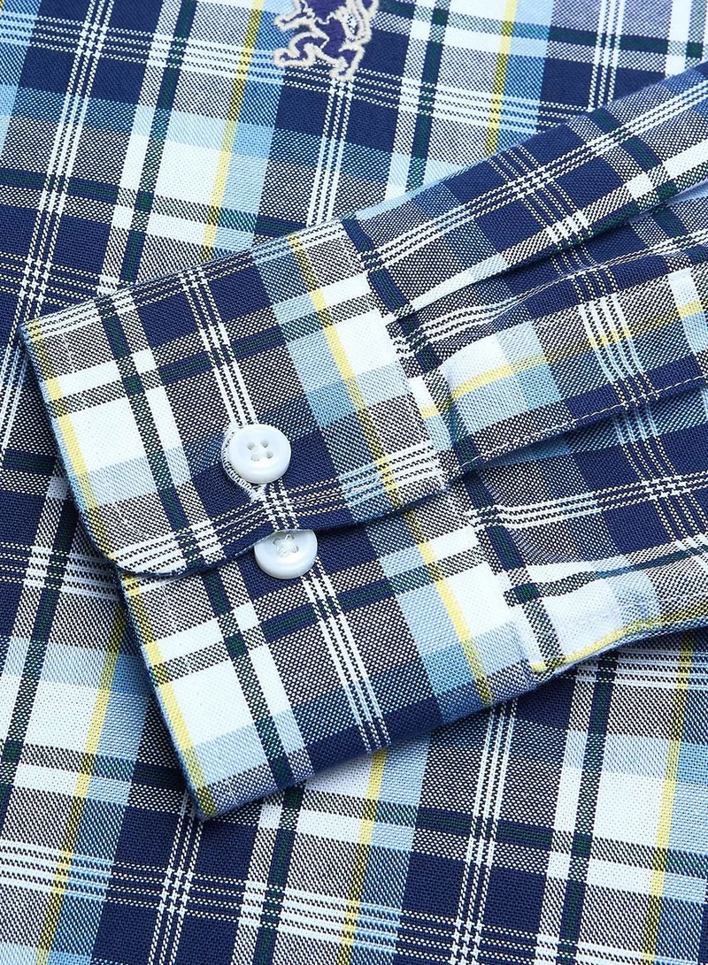 GIORDANO  Men’s Cotton Slim Oxford Shirt with Embroidery for Men | Best Price UAE