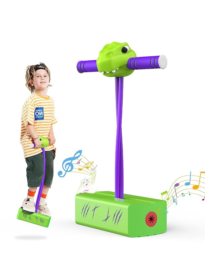 KASTWAVE New Bounce Pogo Stick For Toddlers Foam Pogo Jumper For Kids Pogo Stick For Kids Foam Jumper For Age 3 8 Outdoor Jumping Toys Outdoor Toys Birthday Party Gifts (Dinosaur) - Image 1