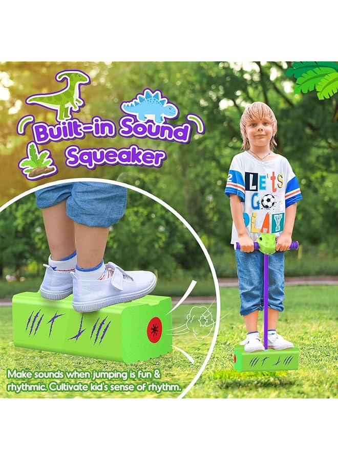 KASTWAVE New Bounce Pogo Stick For Toddlers Foam Pogo Jumper For Kids Pogo Stick For Kids Foam Jumper For Age 3 8 Outdoor Jumping Toys Outdoor Toys Birthday Party Gifts (Dinosaur) - Image 2