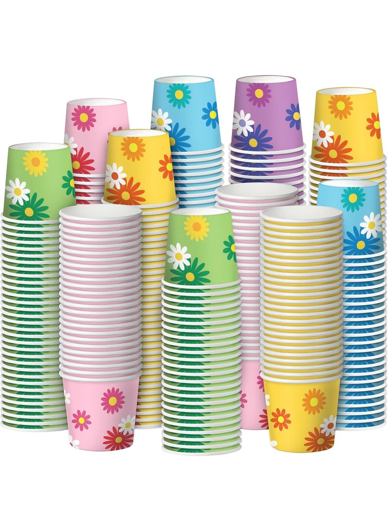 Nuenen Nuenen 500 Pack 3oz Paper Disposable Bathroom Small Mouthwash Cups Mini Espresso Hot or Cold Beverage Mini Drinking Cups for Home Bathroom Office Travel Party DecorFlower Style  - Image 1
