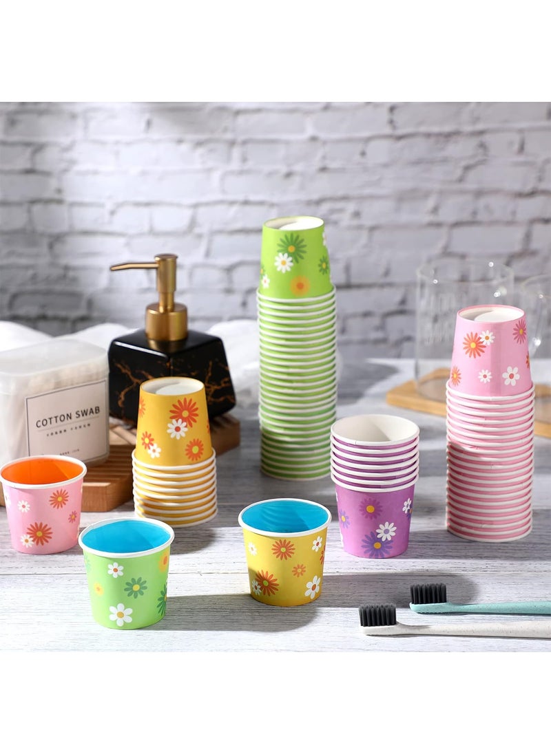 Nuenen Nuenen 500 Pack 3oz Paper Disposable Bathroom Small Mouthwash Cups Mini Espresso Hot or Cold Beverage Mini Drinking Cups for Home Bathroom Office Travel Party DecorFlower Style  - Image 4