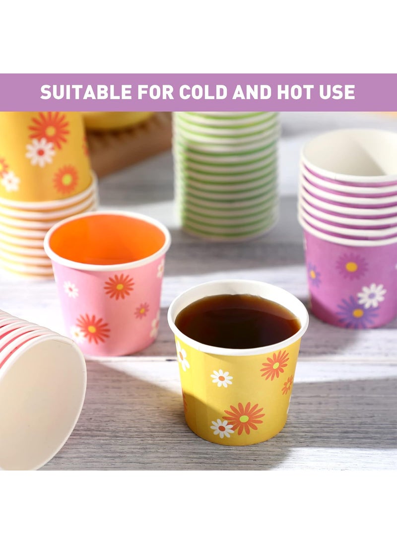 Nuenen Nuenen 500 Pack 3oz Paper Disposable Bathroom Small Mouthwash Cups Mini Espresso Hot or Cold Beverage Mini Drinking Cups for Home Bathroom Office Travel Party DecorFlower Style  - Image 5