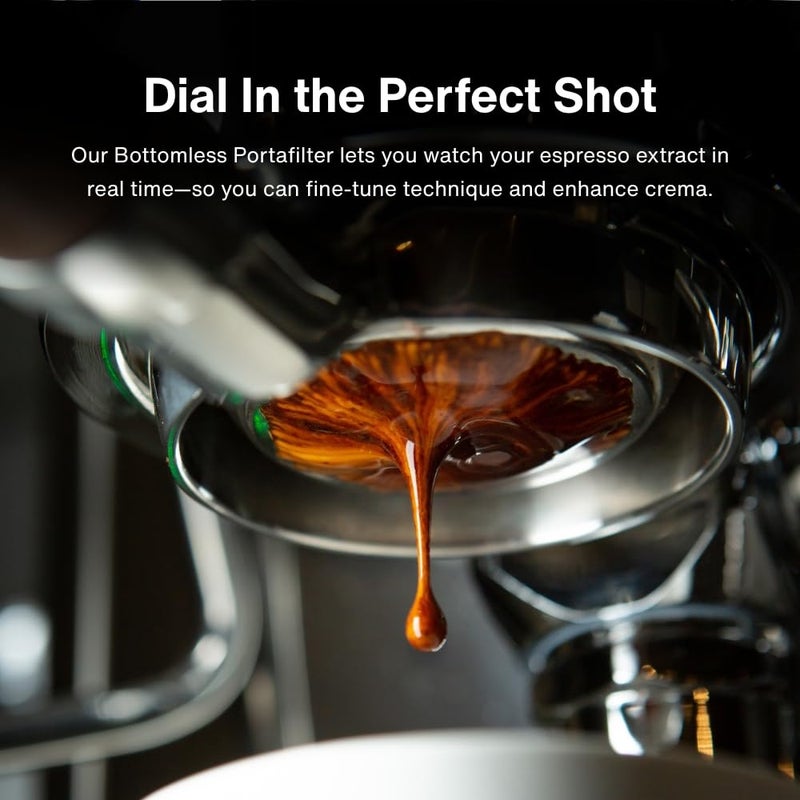 CREMA Coffee Products 54mm Bottomless Naked Portafilter | Compatible with 54mm Breville Machines | Includes Double Shot Filter Basket | Sandalwood - Image 3