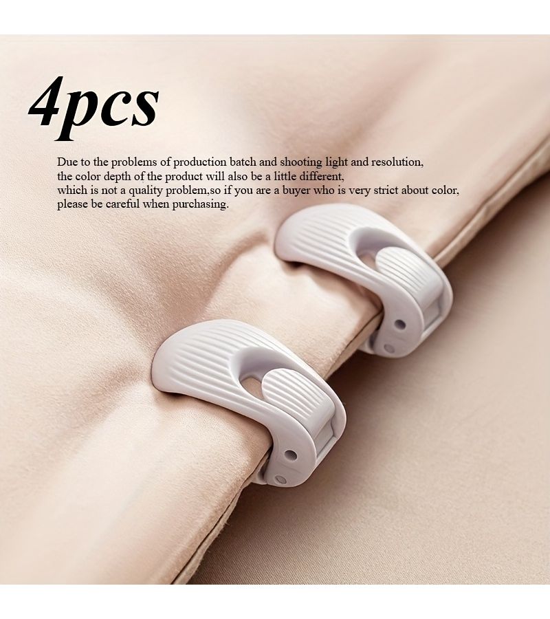 Pink Color 4Pcs Shell Clips Bed Sheet Holders Strong Non Slip Clamps for Home Hotel Bedding - Image 2