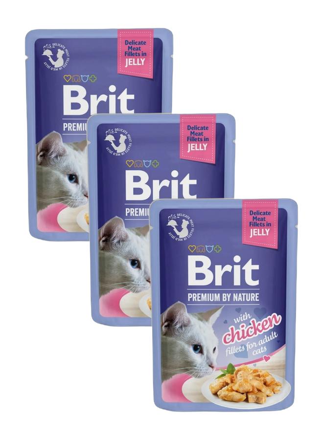 بريت BRIT PREMIUM CAT POUCH 85G CHICKEN FILLETS Bundle 3 pouches - Image 1