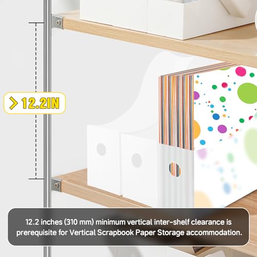 Rebehari 6 Pcs 12"x12" Paper Storage Organizer, Foldable Vertical Scrapbook Paper Organizer with 18 Pcs Sticky Index Tabs, 12"x12" Scrapbook Paper Storage Organizer - Image 3
