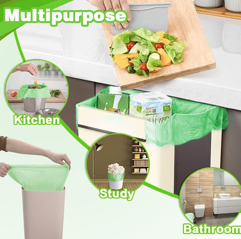 Wifpme 4-6 Gallon Small Trash Bags Biodegradable, 20 Liter Mini Compostable Strong Bathroom Garbage Bags with Tear & Leak Resistant, Recycling Eco-Friendly Trash Can Plastic Liner, Green, 100 Counts - Image 3