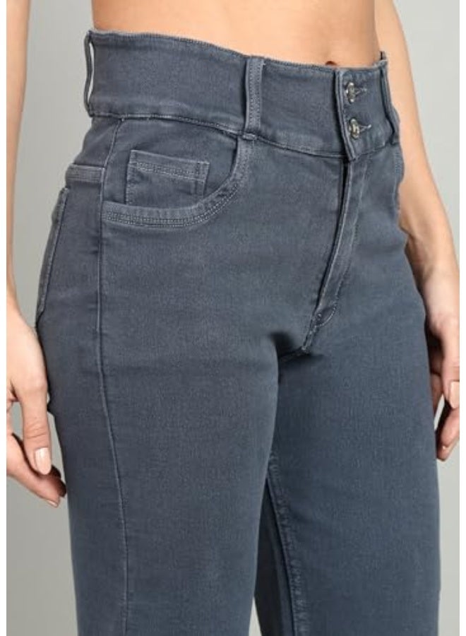 Nifty Women's Denim Stretchable 2-Button Straight Fit Jeans - Image 5