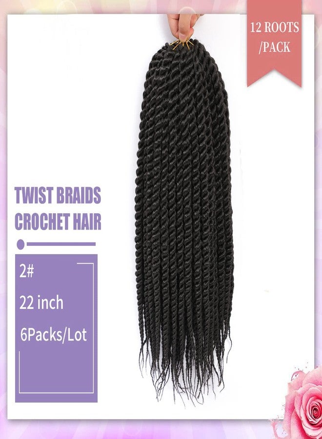 Admutty Havana Twist Crochet Hair 6 Packs 22 inch Crochet Braids Senegalese Twist crochet Hair Jumbo Havana Twist Crochet Braids(2#) - Image 3