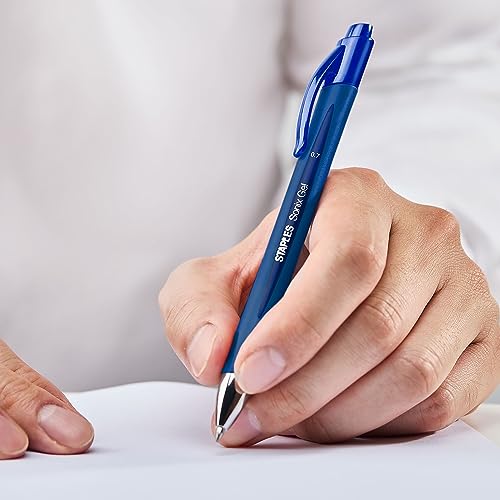 STAPLES 651256 Sonix Retractable Gel-Ink Pens Medium Point Blue Dozen (13563-Cc) - Image 5