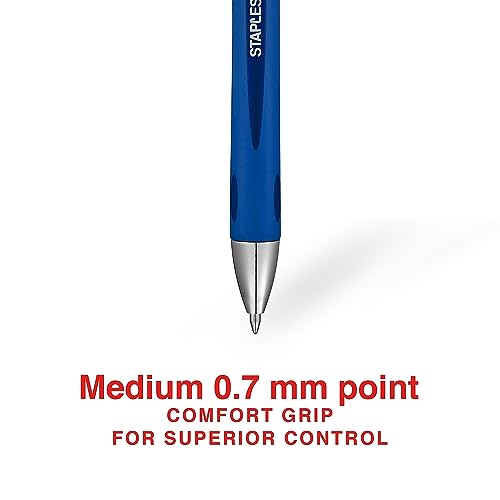 STAPLES 651256 Sonix Retractable Gel-Ink Pens Medium Point Blue Dozen (13563-Cc) - Image 3
