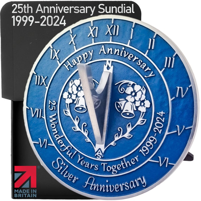 The Metal Foundry Anniversary Sundial Gift for 25th Silver Wedding Anniversary in 2024  Recycled Metal Home Decor Or Garden Present Idea  Handmade in UK for Him Her Parents Or Couples 25 Year Celebration 