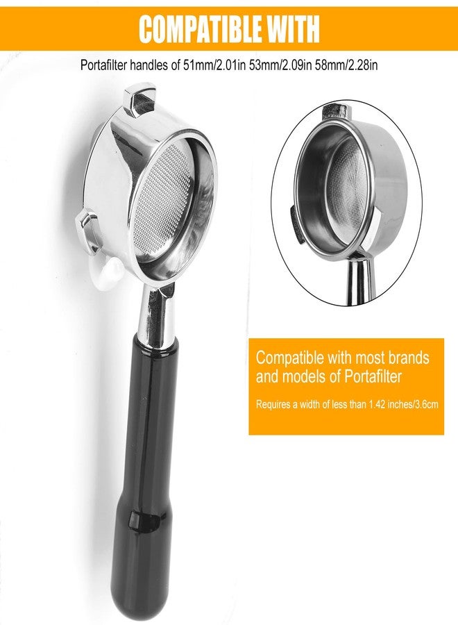 Penitue Magnetic Coffee Portafilter Holder, Coffee Portafilter Tamper Holder for Metal Walls Espresso Machine Accessories (Silver) - Image 5