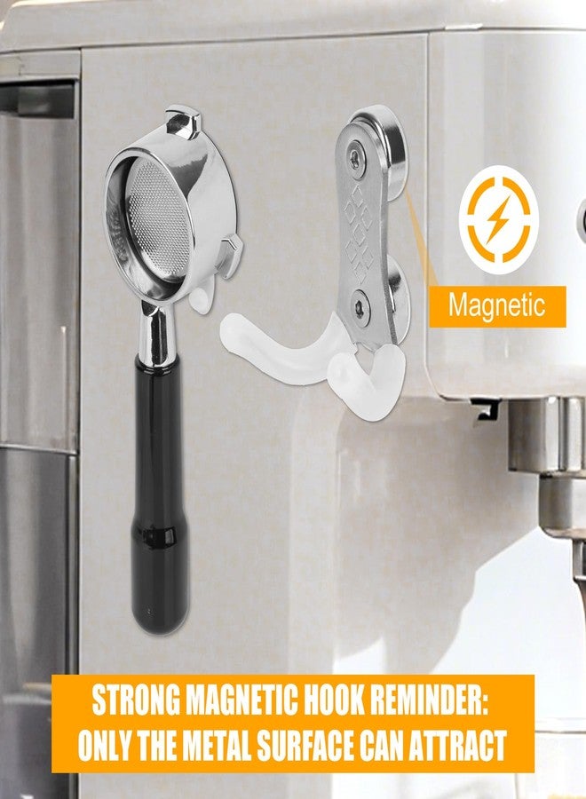 Penitue Magnetic Coffee Portafilter Holder, Coffee Portafilter Tamper Holder for Metal Walls Espresso Machine Accessories (Silver) - Image 3