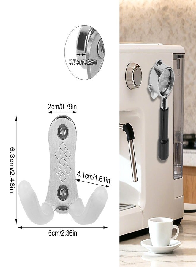 Penitue Magnetic Coffee Portafilter Holder, Coffee Portafilter Tamper Holder for Metal Walls Espresso Machine Accessories (Silver) - Image 2