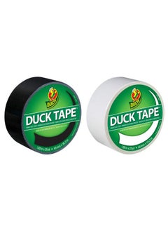Duck Brand Color Duct Tape, Black And White Combo 2-Pack, 1.88 Inches X 20 Yards Each Roll, 40 Yards Total  - Image 1