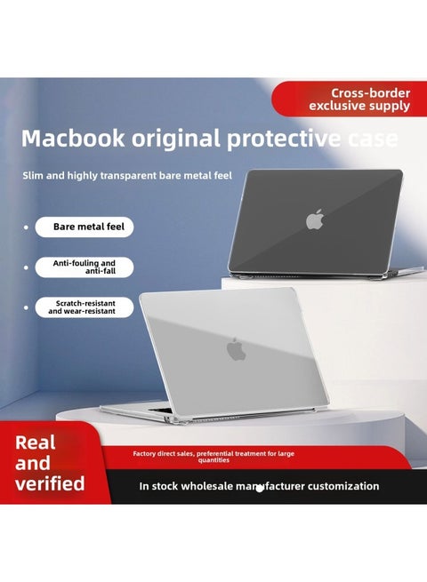 For Apple Notebook Protective Case MacBook Pro Protective Case M2 Transparent All-inclusive Case For Mac Computer-Color:13.6Air A2681/A3113-Applicable Models:Transparent Black