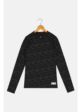Adidas Adidas x Lego Kids Boy Sportswear Fit Long Sleeve Training T-Shirts, Black  - Image 1