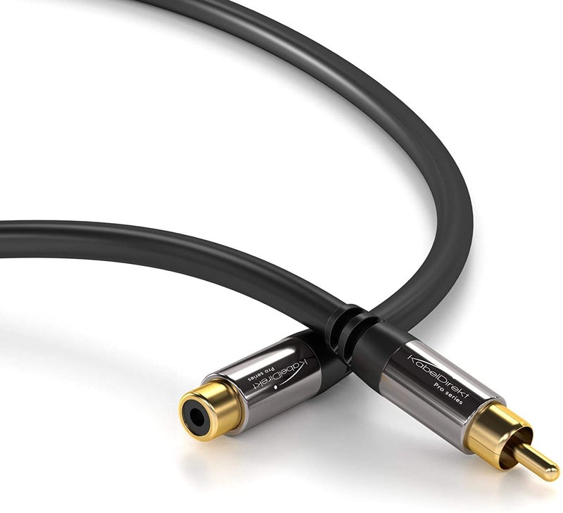 KabelDirekt – RCA Extension Cable – 20ft – Break-Resistant Lead for Brilliant Sound Quality (subwoofer/Audio Cable, RCA Male to Female, Ideal for Amplifier/HiFi, Analog & Digital) - Image 5