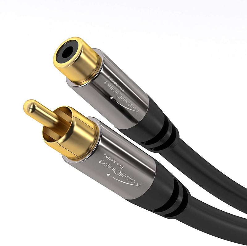 KabelDirekt – RCA Extension Cable – 20ft – Break-Resistant Lead for Brilliant Sound Quality (subwoofer/Audio Cable, RCA Male to Female, Ideal for Amplifier/HiFi, Analog & Digital) - Image 1