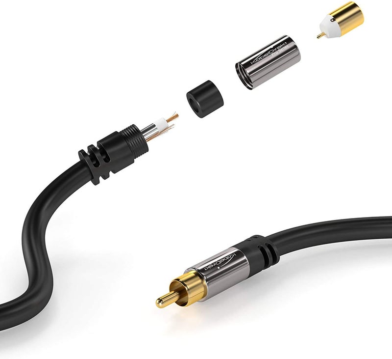 KabelDirekt – RCA Extension Cable – 20ft – Break-Resistant Lead for Brilliant Sound Quality (subwoofer/Audio Cable, RCA Male to Female, Ideal for Amplifier/HiFi, Analog & Digital) - Image 3