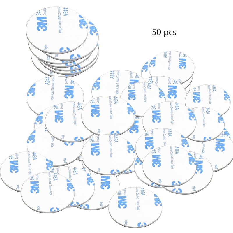 AJIODA Double Sided Foam Adhesive Tape, 50 PCS 3M Super-Sticky Adhesive Double-Sided Circle Dots Strong Pad Suitable for Walls, Door, Wood, Metals, Papers, Plastics, Fabrics, White Diameter 50mm - Image 2