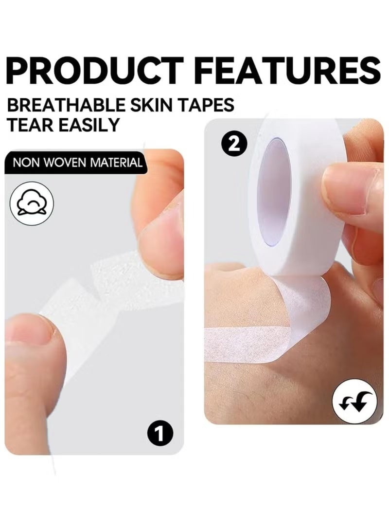 Lemon 6 Rolls Flexible Skin Tape Breathable Nose Tape Self Adhesive Gauze Tape for Wound Injuries Swelling Sports, White (0.5 in x 10 Yd) - Image 4