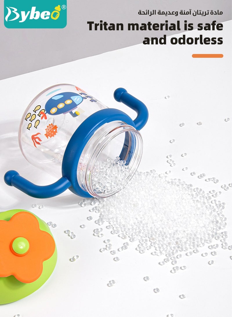 بيبو كوب تريتان للأطفال مع مصاصة وفوهة ناعمة، كوب تدريبي للأطفال الصغار، كوب تعلم مع مقابضين للأطفال من عمر 6 شهور فأكثر، مانع للتسرب، مكسور الكسر، خالي من البيسفينول أ، 300 ملليلتر - Image 3