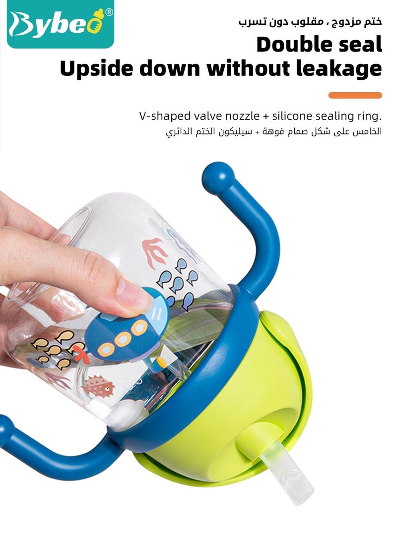 بيبو كوب تريتان للأطفال مع مصاصة وفوهة ناعمة، كوب تدريبي للأطفال الصغار، كوب تعلم مع مقابضين للأطفال من عمر 6 شهور فأكثر، مانع للتسرب، مكسور الكسر، خالي من البيسفينول أ، 300 ملليلتر - Image 5