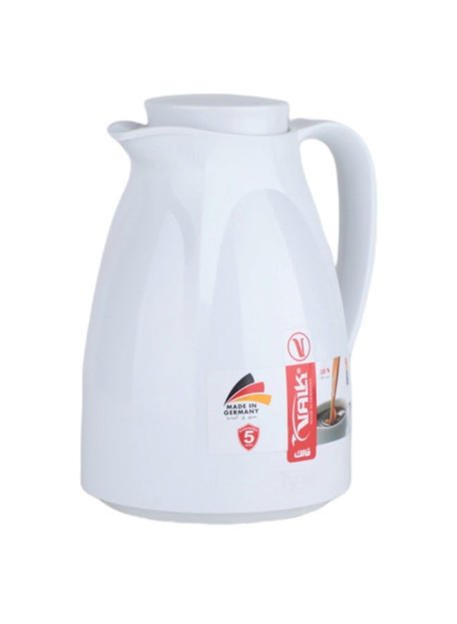 Valk Vacuum Flask with Double Wall Glass (300ml) | Wide Mouth with Anti-Leakage Cap Double Walled Travel Mug | White - Image 3